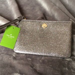 Brand New Kate Spade Silver Glitter Wallet